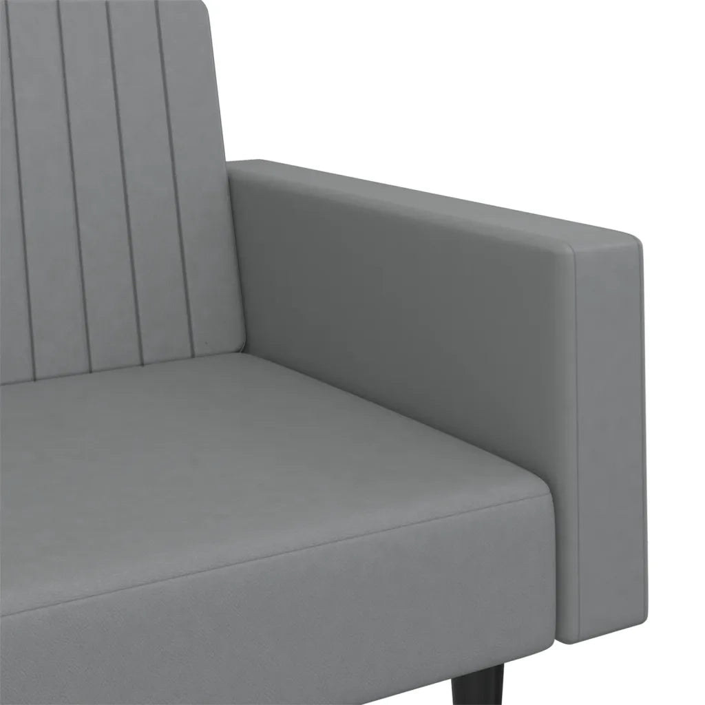 Divano Letto a 2 Posti Grigio in Similpelle 375953
