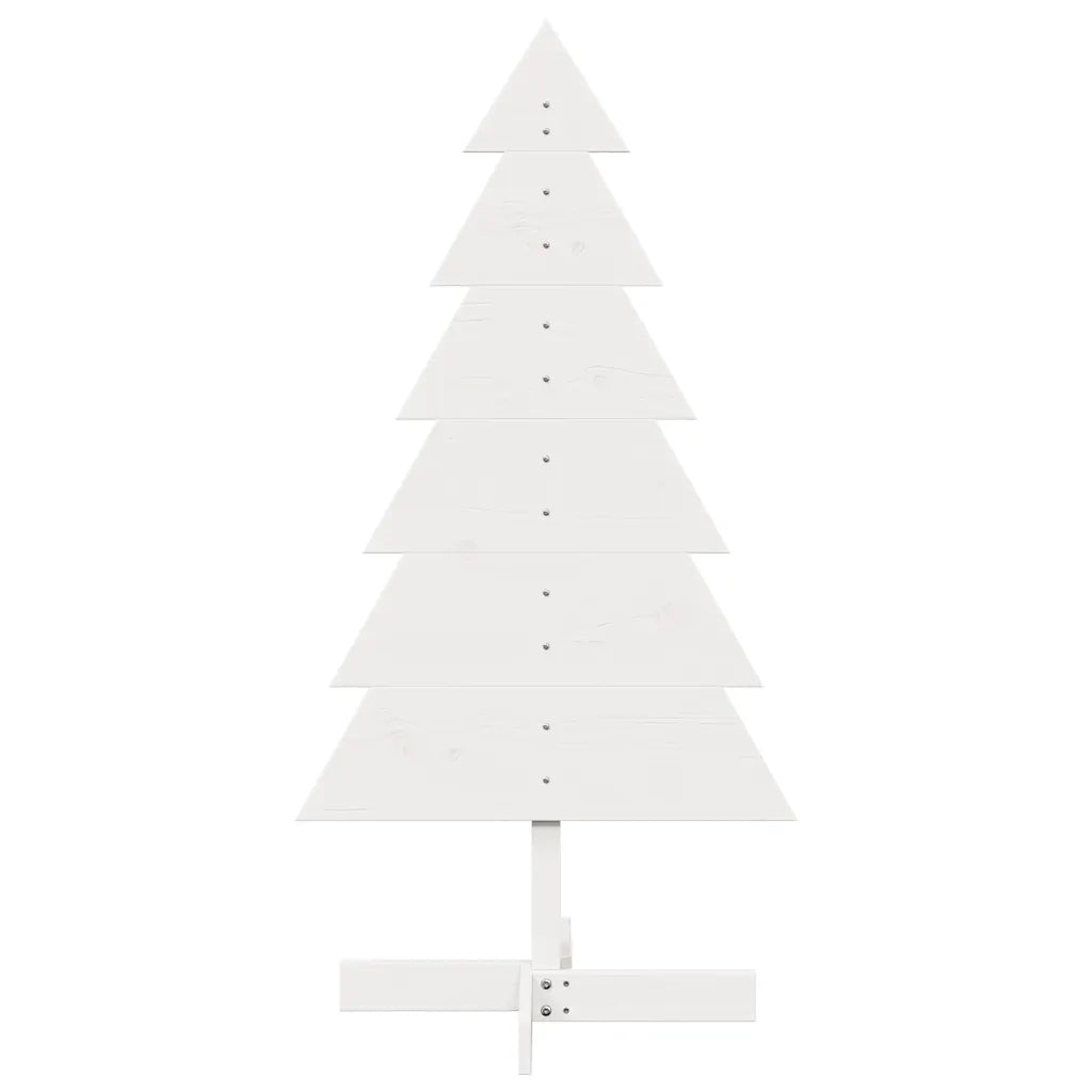 Albero di Natale | Decorazioni natalizie Decorativo Bianco 120cm Legno Massello di Pino
