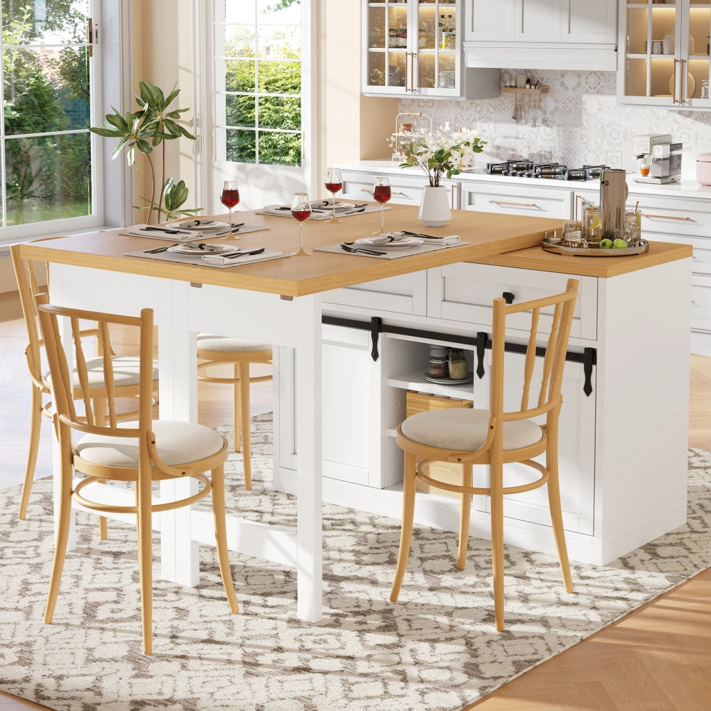 Desserte da cucina con porte scorrevoli; 2 cassetti e ripiani regolabili; per cucina e sala da pranzo; bianco; 120 × 40 × 72 cm