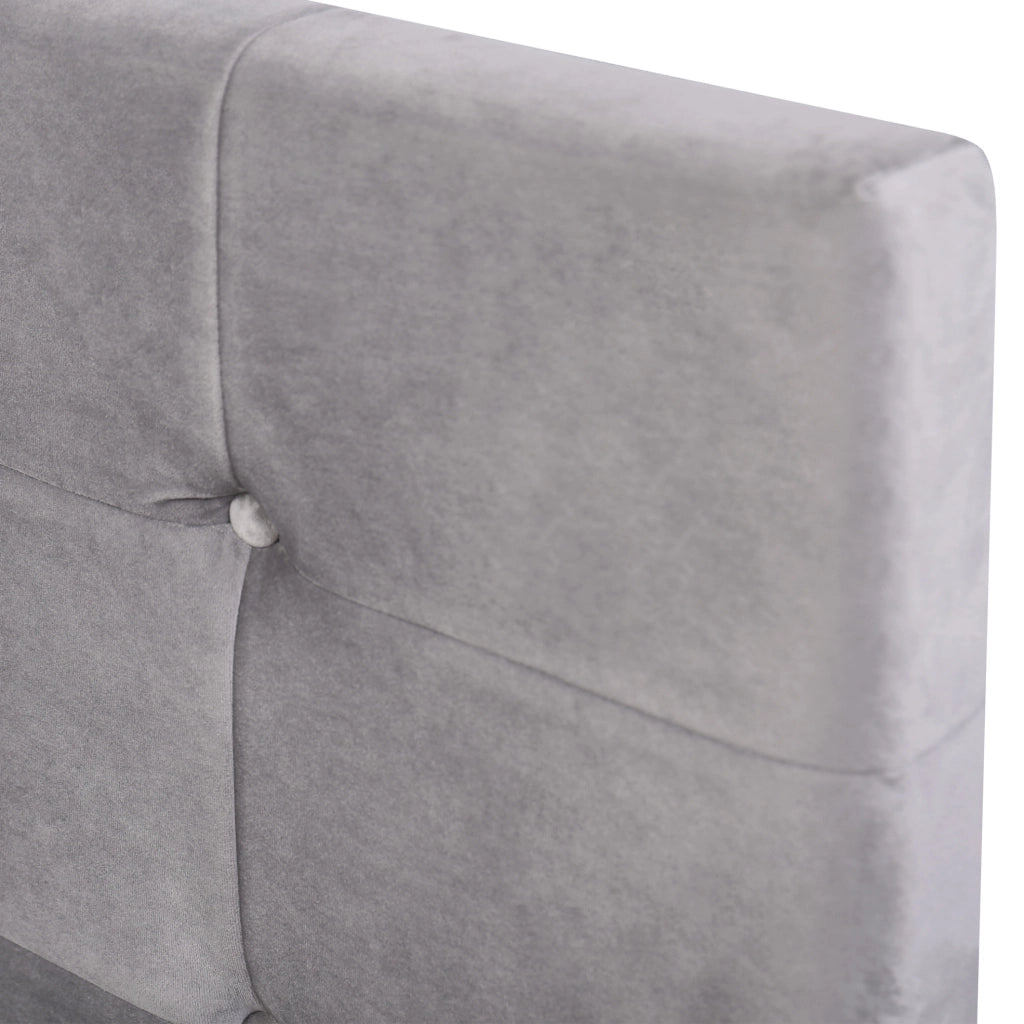 Letto imbottito ULEVR 140x200 cm con contenitore idraulico e rete a doghe, velluto grigio