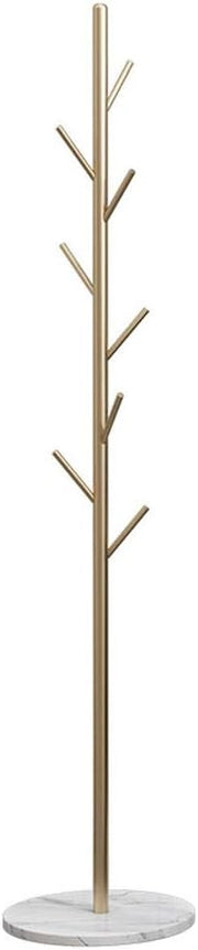 Appendiabiti in Ottone Anticato con 8 Ganci, Design ad Albero, Appendiabiti Indipendente con Base in Marmo, Supporto per Cappotti, Cappelli, Sciarpe e Vestiti