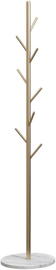 Appendiabiti in Ottone Anticato con 8 Ganci, Design ad Albero, Appendiabiti Indipendente con Base in Marmo, Supporto per Cappotti, Cappelli, Sciarpe e Vestiti