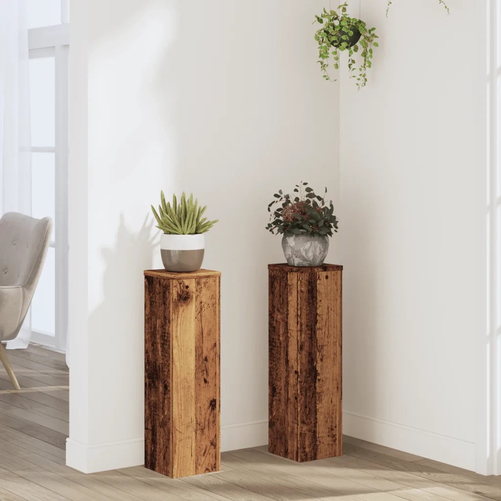vidaXL Supporti per Piante 2 pz Legno 17x17x60 cm Legno Multistrato