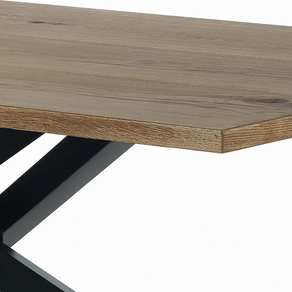 Tavolo IPSI in legno rovere con struttura in metallo nero