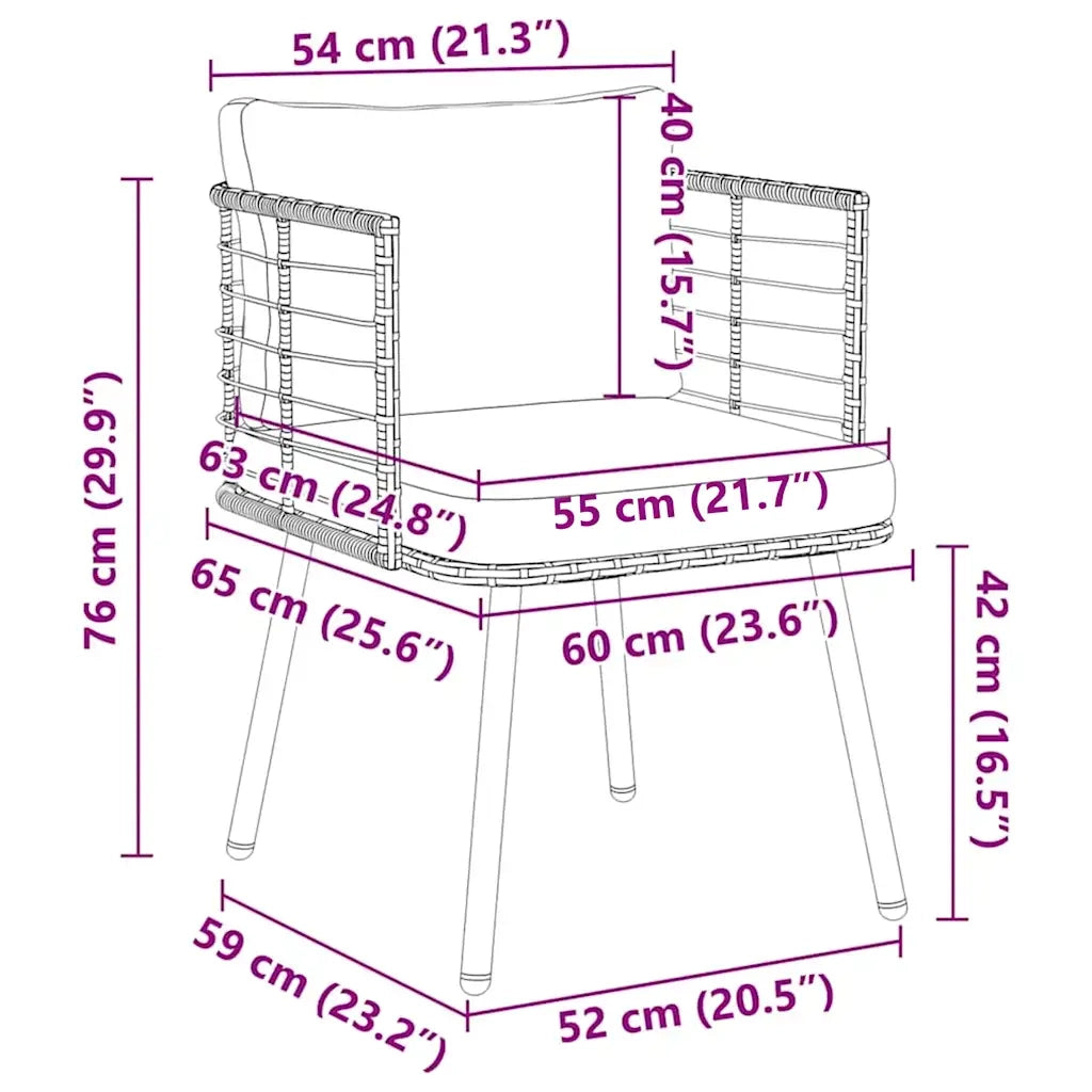 vidaXL Sedie da Giardino con Cuscini 2 pz Nere in Polyrattan