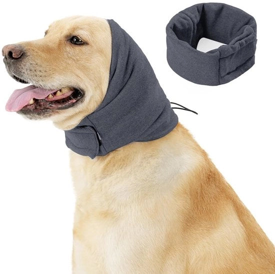 Orologio per cani - Protezione orecchie e testa - Flessibile - Tessuto morbido - Calma durante temporali/esplosioni - Bandana per cani
