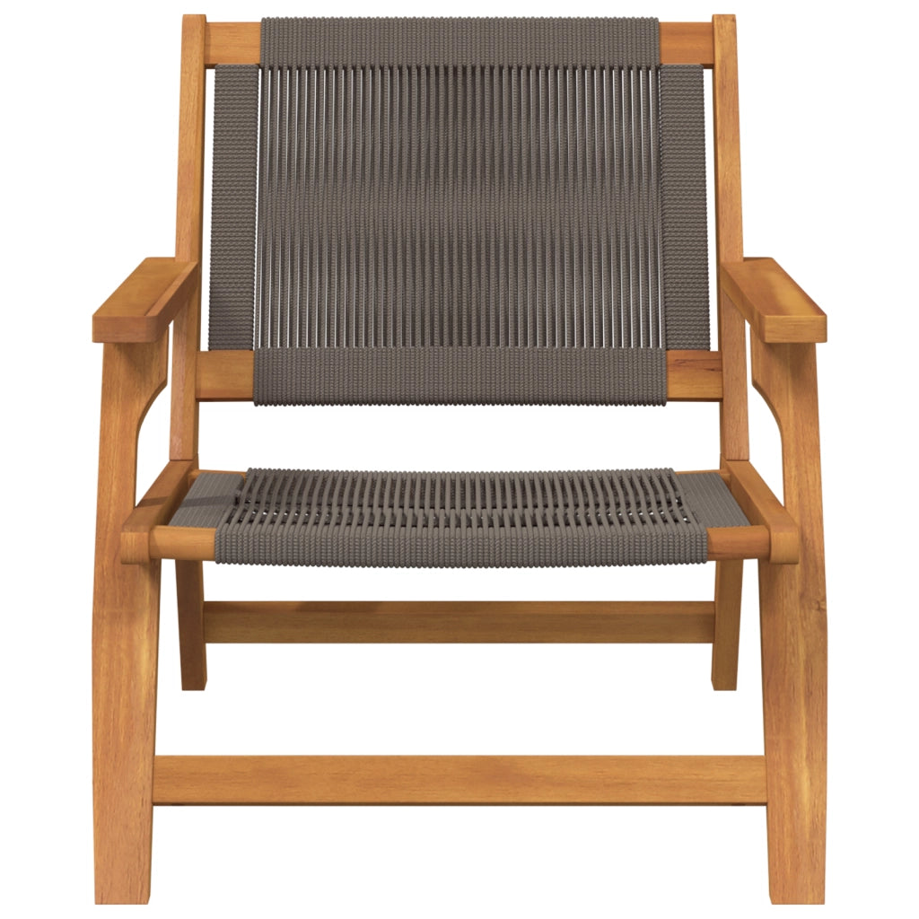 Set di 2 sedie da giardino grigie 67x78x73 cm in legno massello di acacia