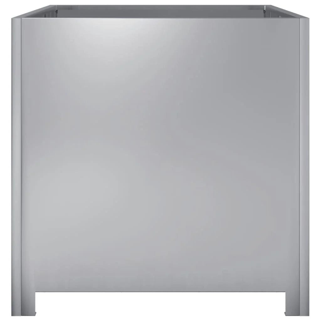 Fioriera rialzata per piante fiori terrazza giardino 50 x 50 x 50 cm acciaio zincato argento 02_0037659