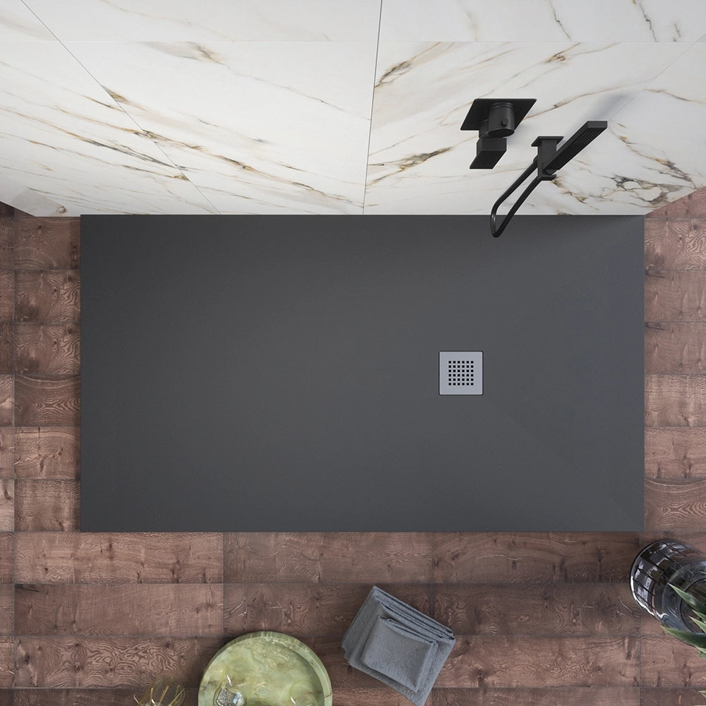 Piatto doccia 70x180cm in marmoresina nero effetto pietra | Kos