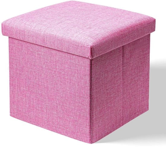 Cassetta di archiviazione con coperchio - Cassetta di conservazione - Scatola di conservazione - Scatola di ricordo - Scatola di ripostiglio - Design cubico rosa