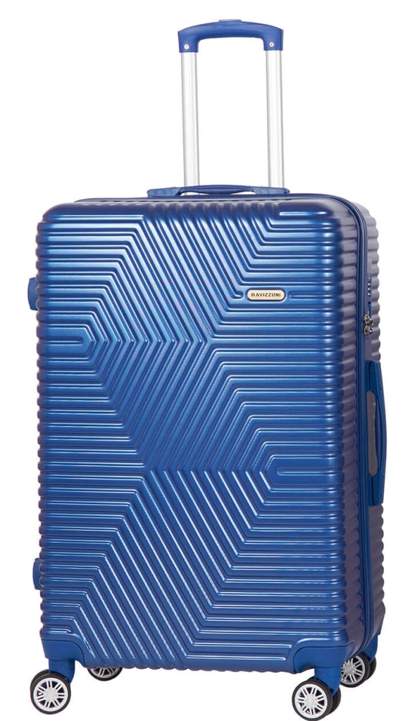 Set 3 Valigie Trolley Rigide in ABS 4 Ruote TSA Ravizzoni Haiti Blu