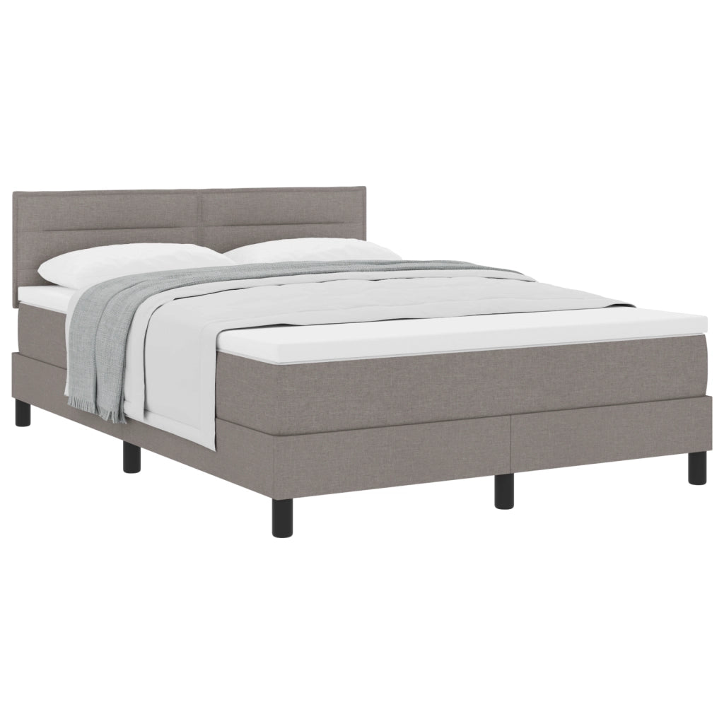 Letto con Box Spring e Materasso Taupe 140x200 cm Tessuto