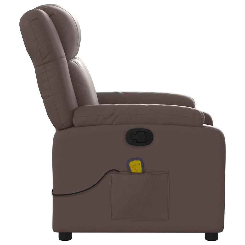 Divano Sedia-Poltrona Massaggiante Reclinabile marrone in Similpelle 351191