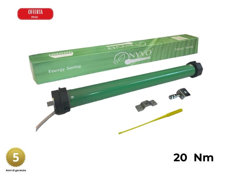 Motore tapparella 40 kg - 20 Nm RISPARMIO ENERGETICO e STAFFA REGOLABILE INCLUSA Motori per tapparelle elettriche Avvolgibili