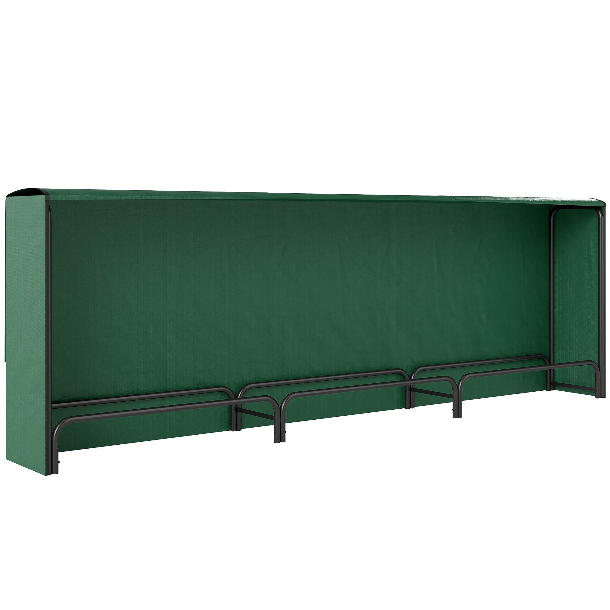 Portalegna Regolabile 300x36x99 cm con Telo Impermeabile in PE e Metallo Nero e Verde Scuro
