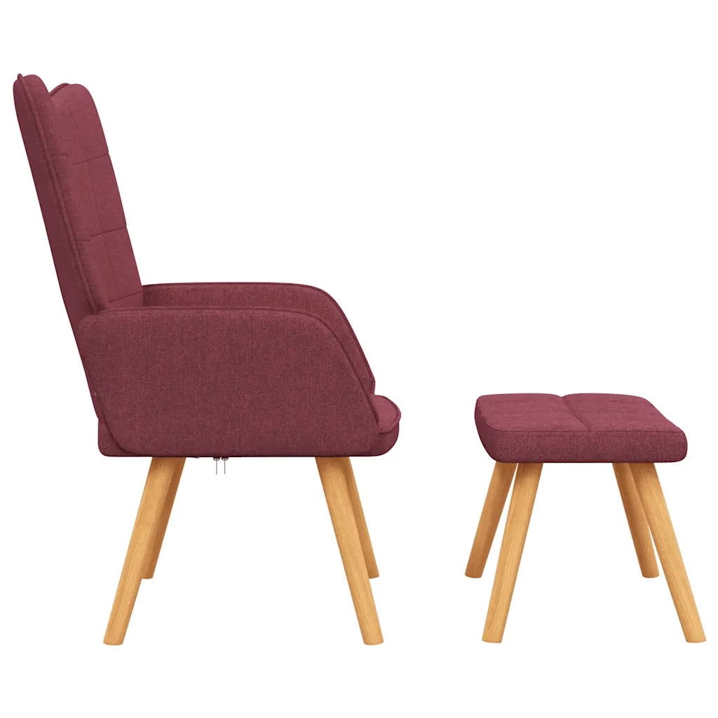 Poltrona Relax con Poggiapiedi Rosso Vino in Tessuto cod mxl 15814