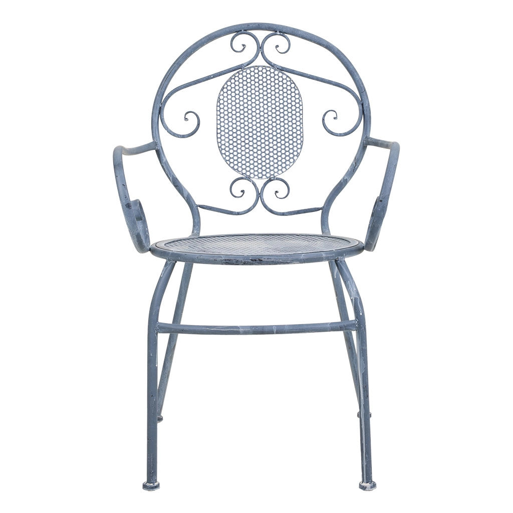 Poltrona in ferro battuto grigio 58x54x88l