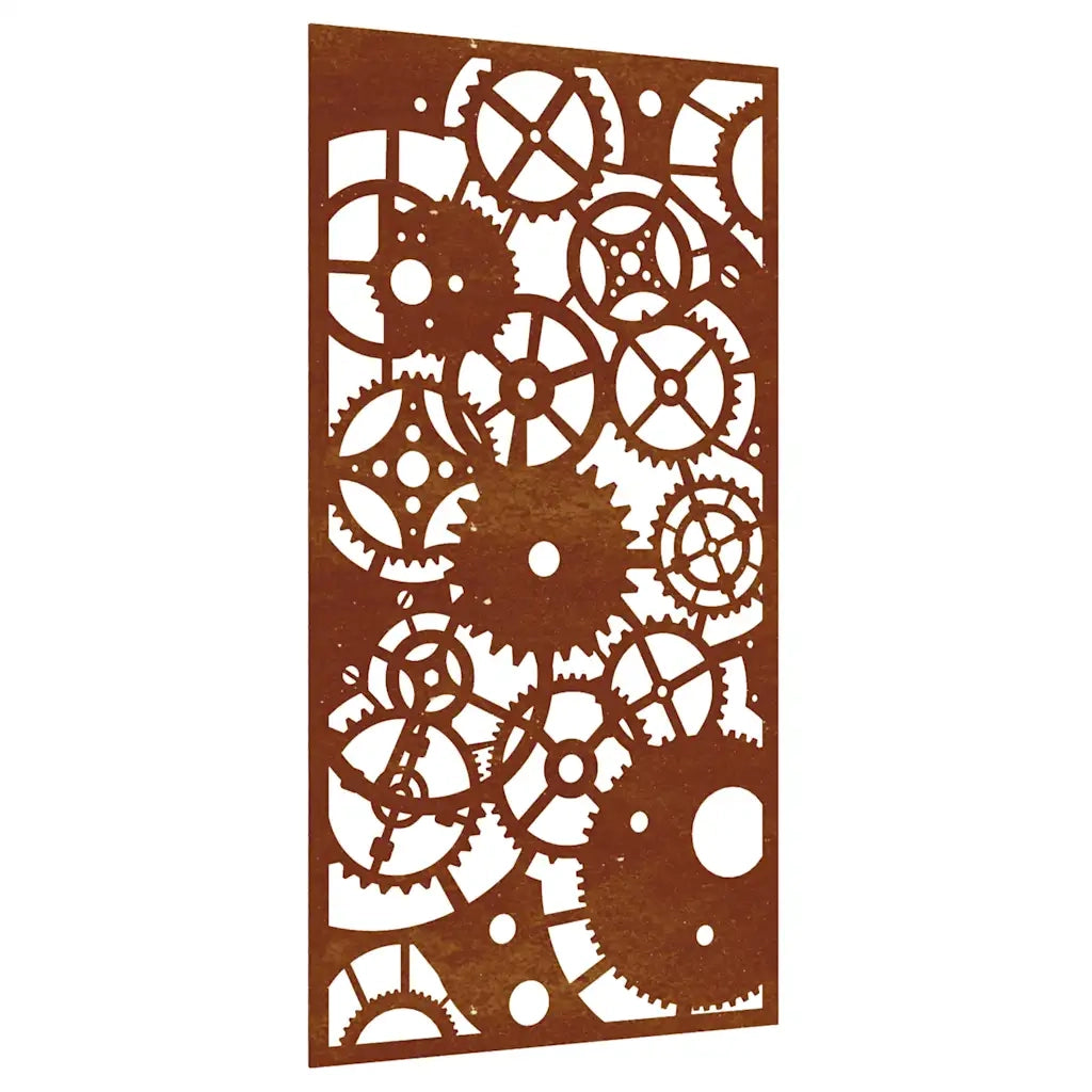 Decorazione Muro Giardino 105x55 cm Ingranaggio Acciaio Corten CFW9105996