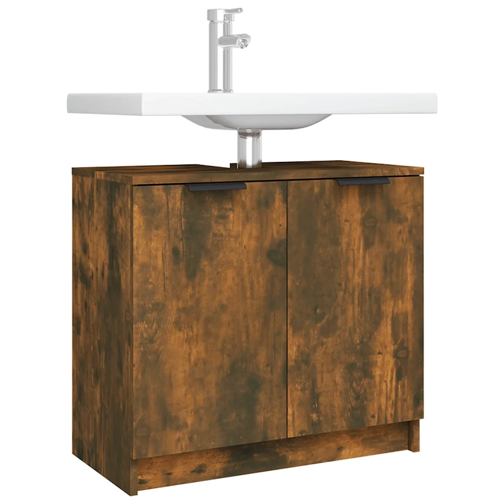 Armadietto Bagno Rovere Fumo 64,5x33,5x59 cm Legno Multistrato cod mxl 45155