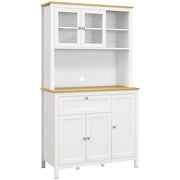 Credenza Dispensa Cucina Armadietti con Mensole Regolabili 100x40x180 cm Bianco