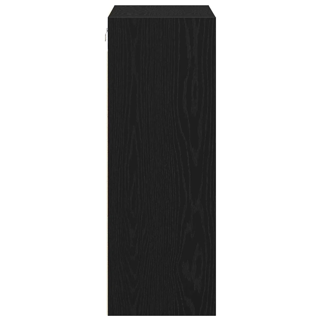 Mobiletto da parete appeso Rovere Nero 69,5 x 32,5 x 90 cm 862794