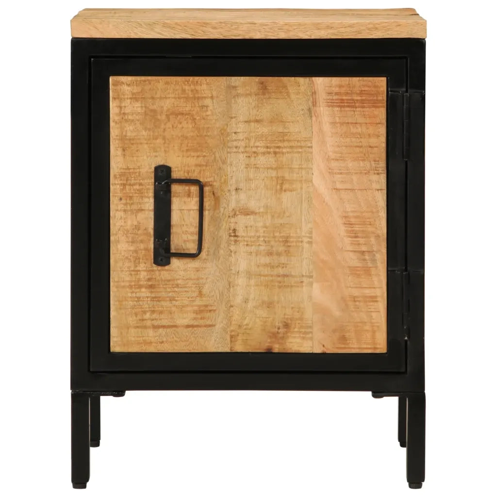 Comodino-Tavolino da notte 40x30x52,5 cm in Legno Massello di Mango Grezzo