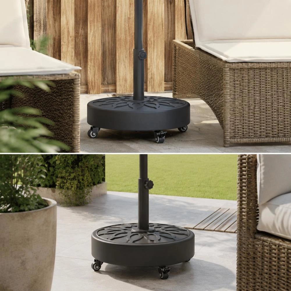 Parasol Base With Wheels For 38/48 Mm Pole, 27 Kg, Round