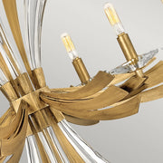 Lampadario Industrial Nordico Vida Acciaio Oro Brunito 6 Luci E14