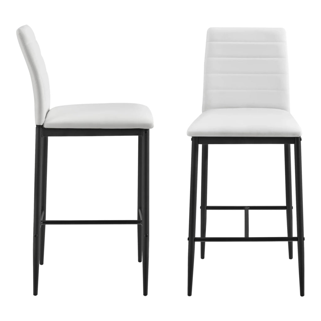 Set di 2 sgabelli da bar con gambe in acciaio e altezza 66 cm bianco e nero 03_0005786/2