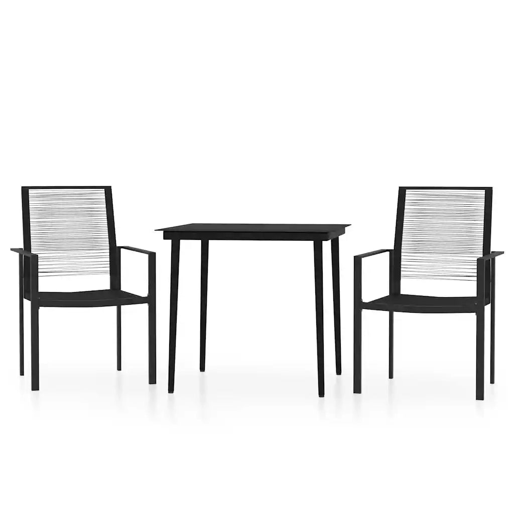 Set Mobili da Pranzo per Giardino 3 pz | Set Salotto da Giardino Nero
