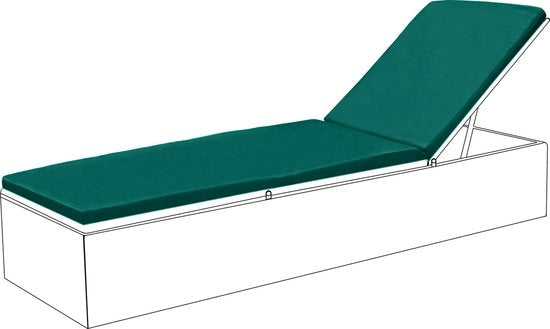 Cuscino per sedia a sdraio - Cuscino per sdraio esterno - Cuscino per sdraio da giardino con supporto in legno/plastica