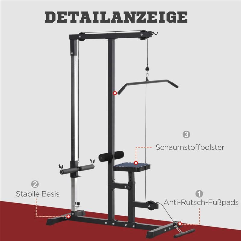 STAZIONE FITNESS PULL DOWN PER PALESTRA A CASA NERO