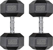 Set di 2 manubri esagonali, 10 – 30 kg, con rivestimento antiscivolo, impugnatura ergonomica, set di manubri corti in gomma polimerica, per allenamento aerobico