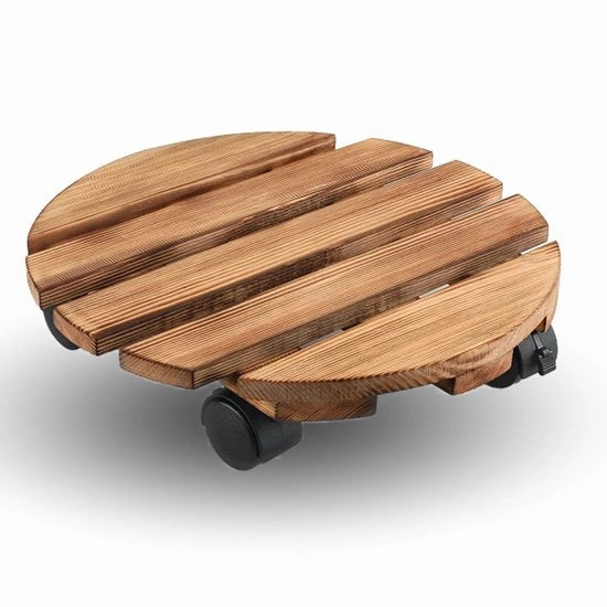 Cassa per piante - Struttura in legno per piante con ruote - Rond - Adatto per grandi contenitori per piante - Idonea per uso indoor ed outdoor - Realizzata in legno originale.