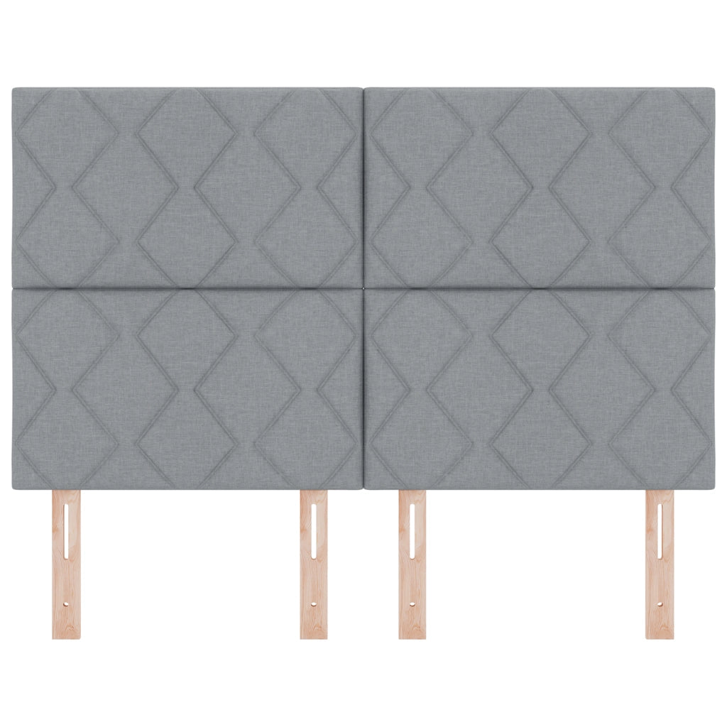 Testata LED Design Blocchi di Diamante Grigio Chiaro 160 cm Tessuto
