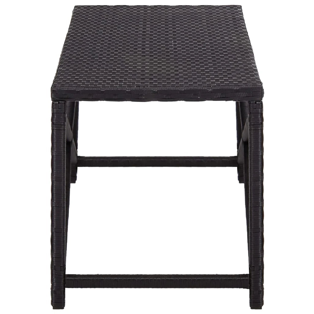 Panca da giardino arredo da esterno terrazza 120 x 40 x 43 cm resina intrecciata nera 02_0011209