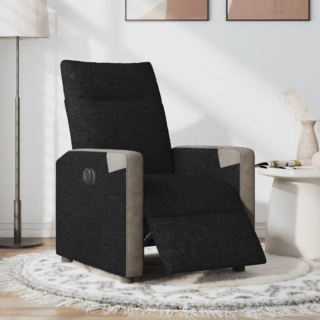 Poltrona | Sedia Relax Elettrica Reclinabile Nera in Tessuto