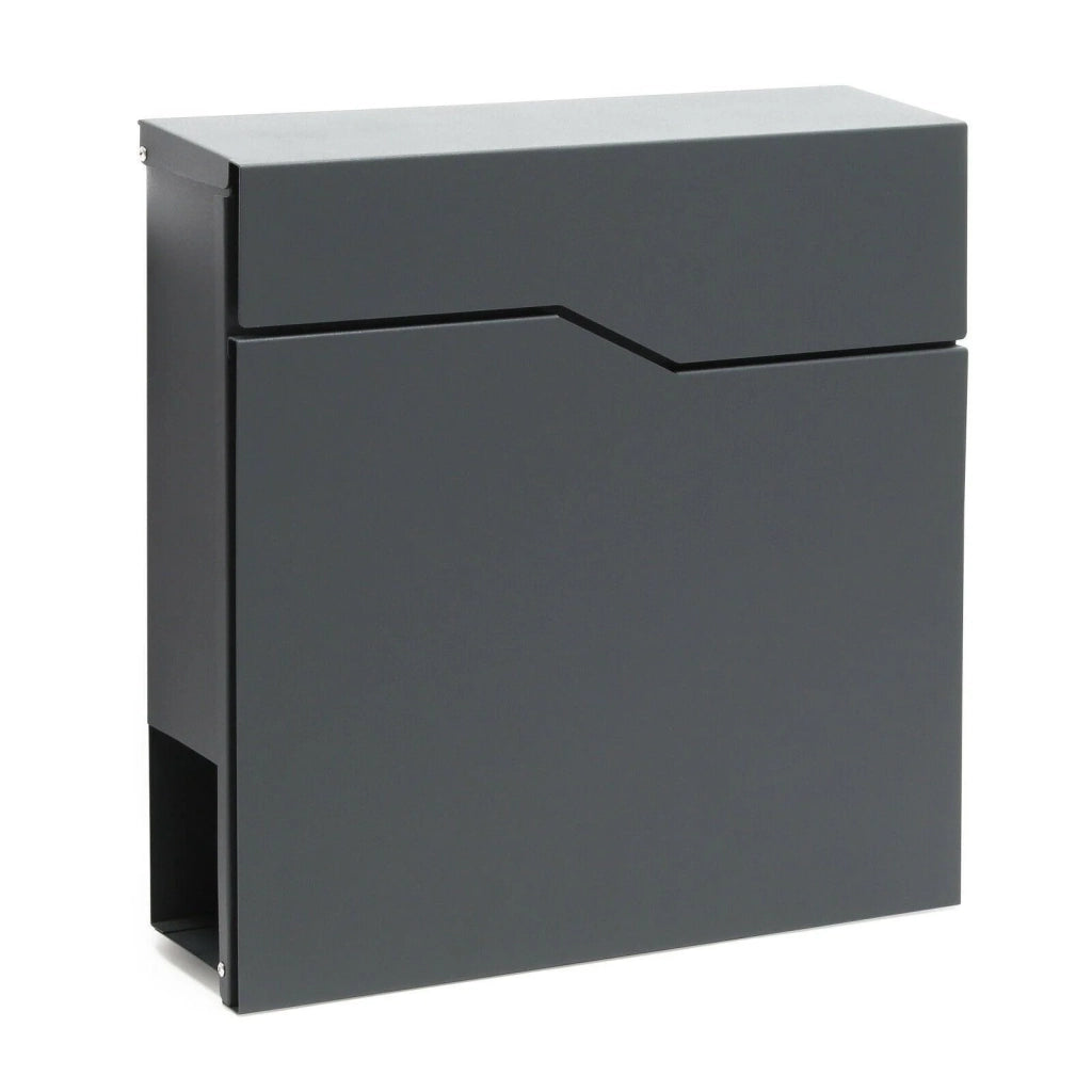 Cassetta postale/portagiornali/riviste da parete di design acciaio zincato 37 x 37 x 10,5 cm antracite 16_0000090