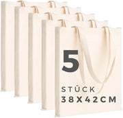 Tas in Coton 38 x 42 cm - 5 Stuks Shopper Reciclabile da Stampare