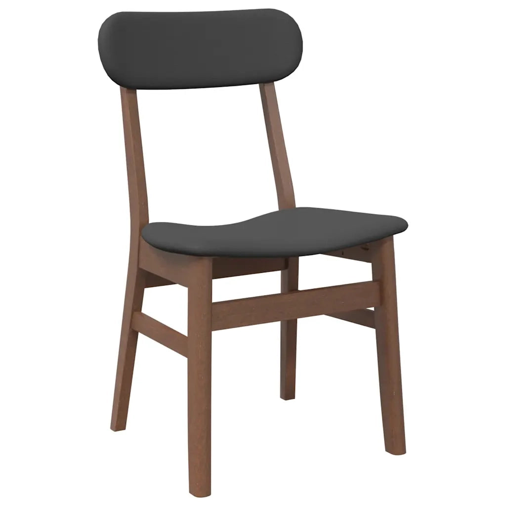 Sedie da Pranzo con Cuscini 2pz Marrone Legno Massello di Hevea