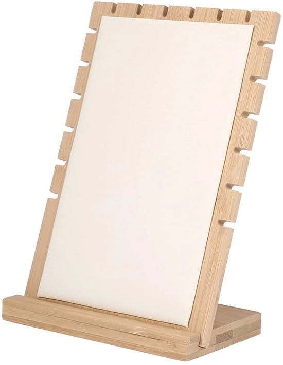 Supporto per gioielli in legno - Lista per catene e collane - Compatta - Facile da ripiegare - Dimensioni 25 x 17,3 x 10 cm