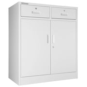 Armadietto  Metallico Porta Documenti 2 Ante 2 Cassetti per Ufficio/Casa in Acciaio Grigio