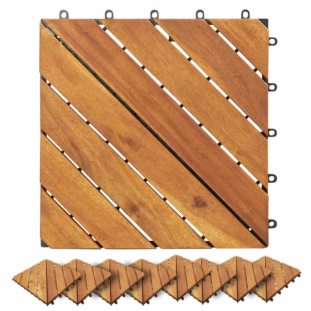 Piastrella per Decking 20 pz Marrone 30 x 30 cm CFW5479433