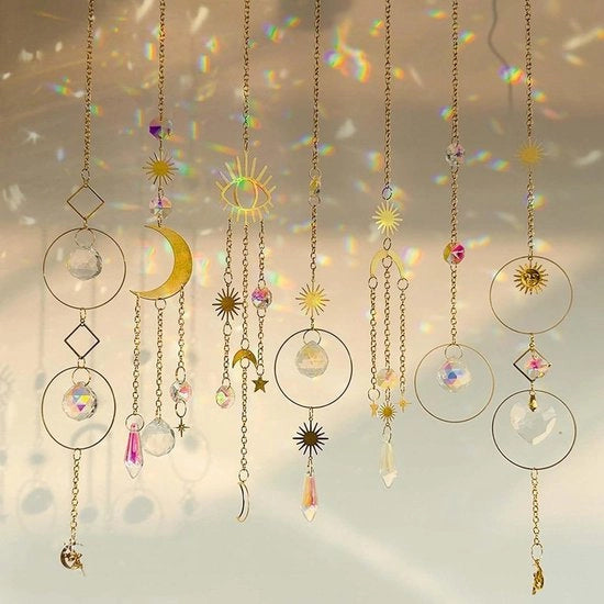 Set di 7 zonnevanger cristallini per finestre - decorazione per finestre arcobaleno - decorazione per giardino appesa - zonnevanger per finestre casa giardino - decorazione per albero di Natale - decorazione per festa matrimonio