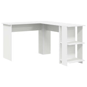 Scrivania | Tavolo da Ufficio ad angolo con lo scaffale Bianco 140 x 113,5 x 75 cm