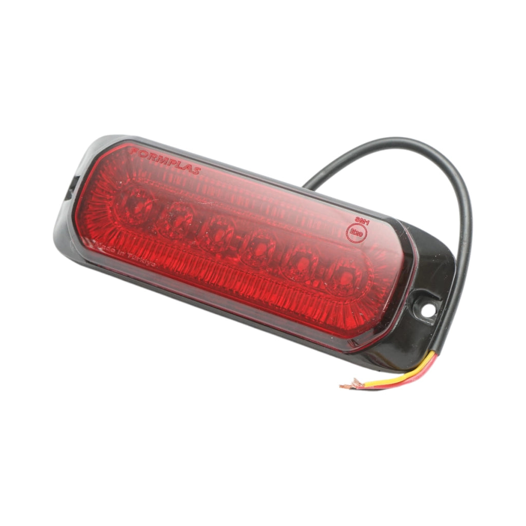 Luce stroboscopica laterale LED 12-24V rossa 9 funzioni 132x46x19mm FR1287