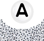 Alfabeto in Acrilico Ronde - 100 Stuks - 7 mm - Nero/Bianco - Ideale per Progetti di Fai da Te e Creazione di Gioielli
