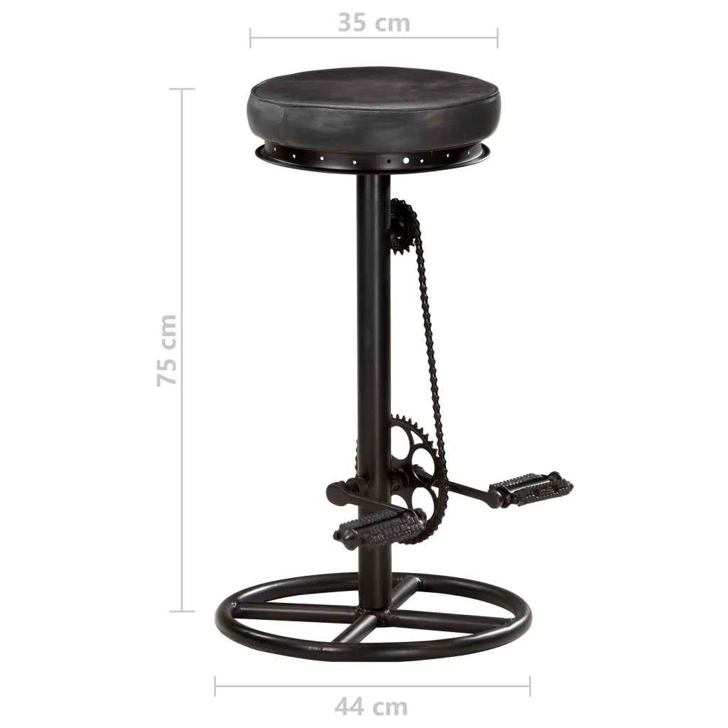 Sgabelli da Bar 2 pz Neri in Vera Pelle di Capra cod mxl 68004