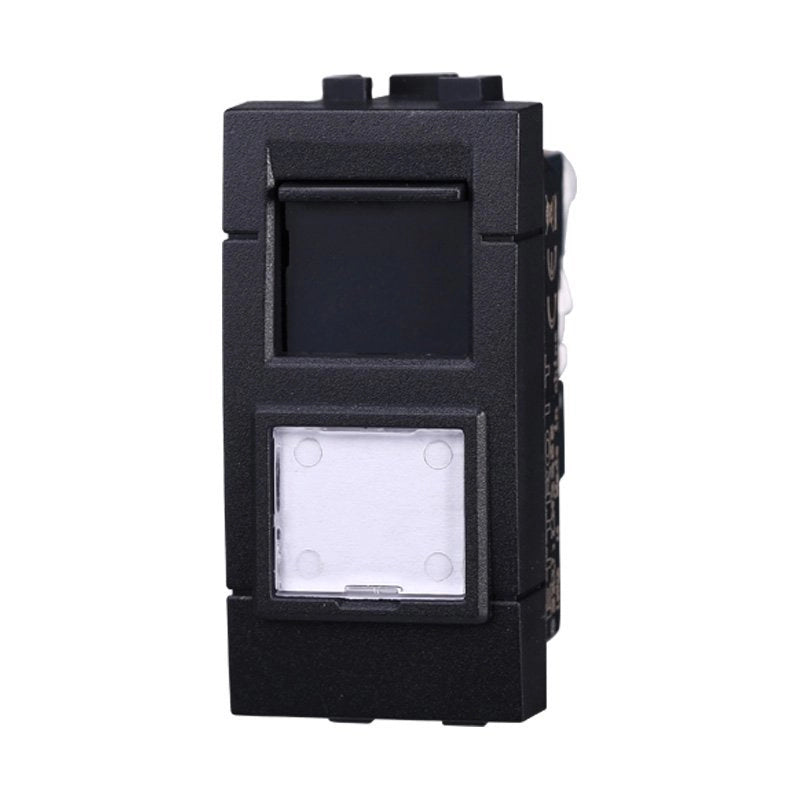 Connettore Rete Presa Dati RJ45 CAT6 Colore Nero Compatibile Con Bticino Living International