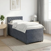 Letto box spring con materasso Grigio Scuro 80 x 200 cm Velluto 3450597